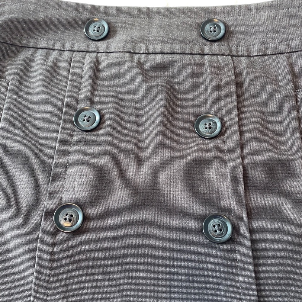 Sandro Charcoal Double-Breasted Mini Skirt. Size 8. Front Pockets. - Picture 3 of 7